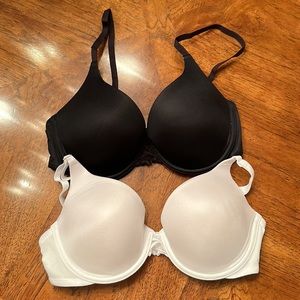 Maidenform push-up bra white and black pair